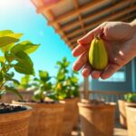 Cultivo calabacín en maceta